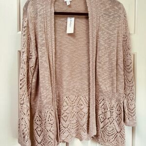 Beige Dress Barn Cardigan XL 3/4 Sleeves